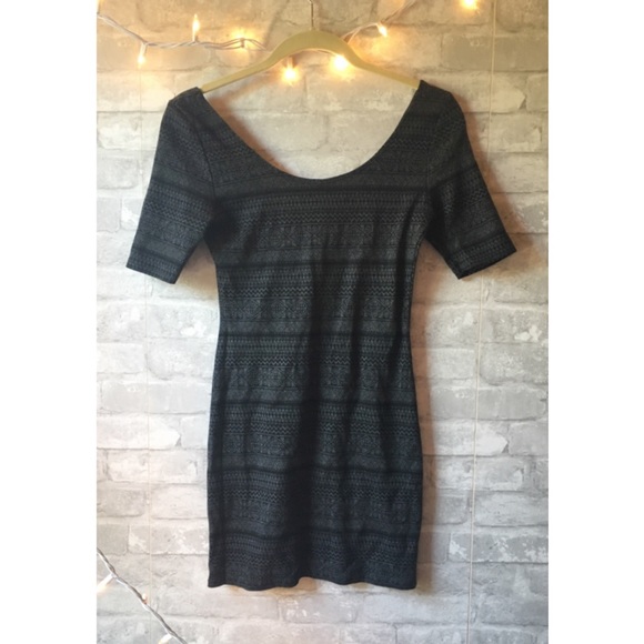 Xhilaration Fitted Knit Dark Gray Dress - Picture 3 of 3